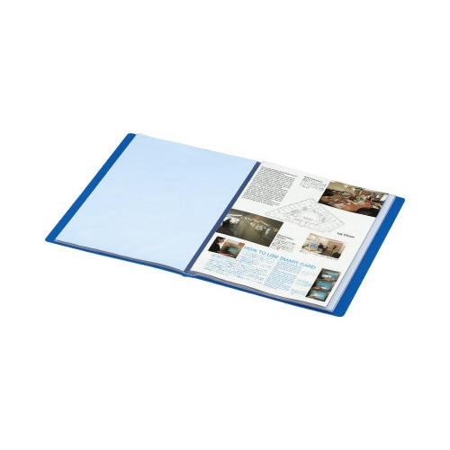 クリヤーブックベーシックA4縦20ポケット青