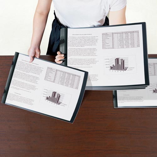 スライドクリップファイルA3横ダークグレー×10