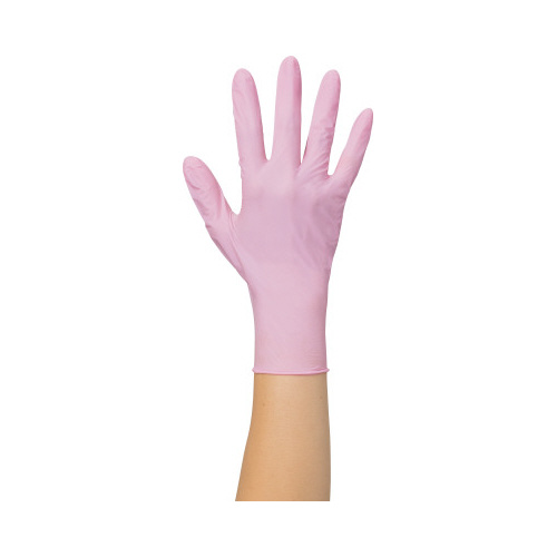 ニトリル使いきり手袋　粉無ピンクＬ　２５０枚×１０