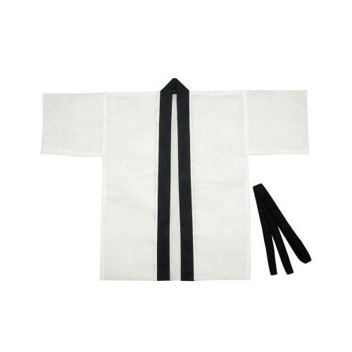 カラー不織布ハッピ 大人用 L 白