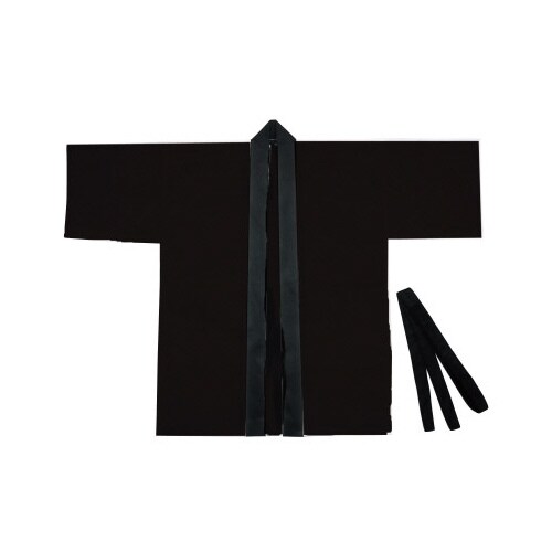 カラー不織布ハッピ 大人用 L 黒