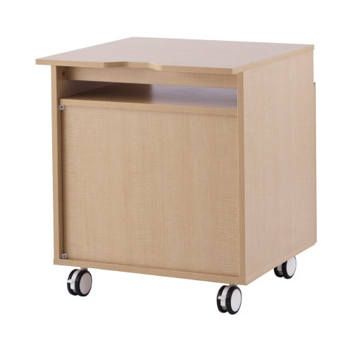 木製プリンタワゴン扉付 W600D620ナチュラル