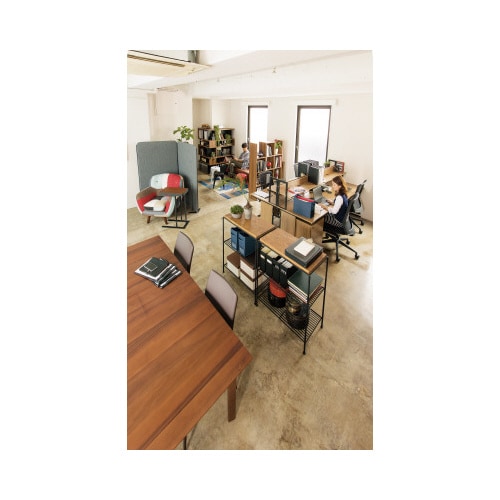 ワーキングデスク上置棚幅1200用ウォルナット