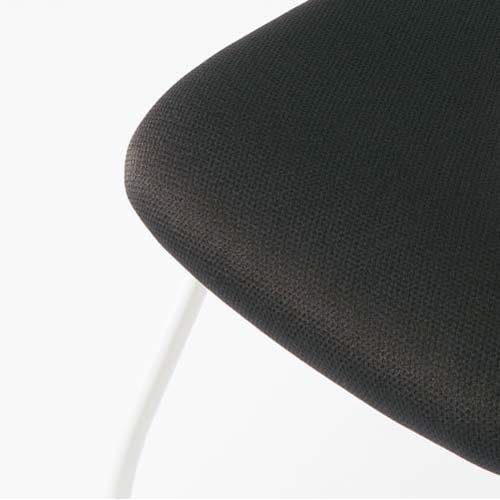 フランチェアクロスタイプ白脚背カバー無 座黒 2脚