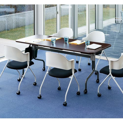 フランチェアクロスタイプ白脚背カバー無 座黒 2脚