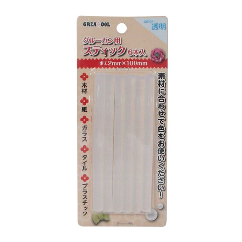 GT グルーガン用スティック6本 透明