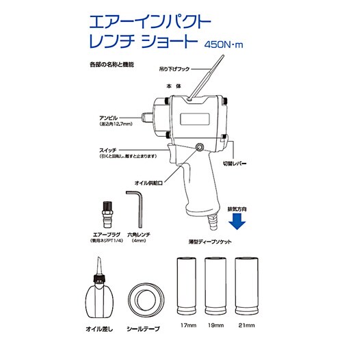GTエアインパクトレンチGTAWS450