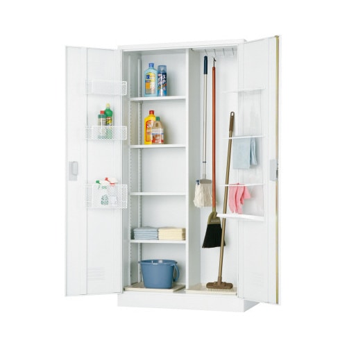 掃除用具ロッカー 幅880 ホワイト