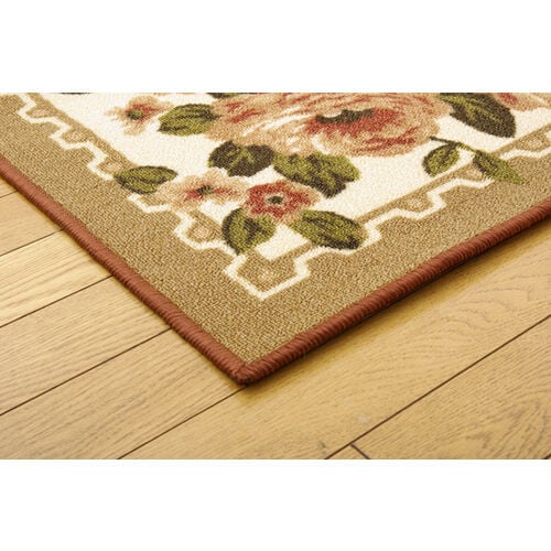 撥水キャンベル ラグ ベージュ 江戸間2畳