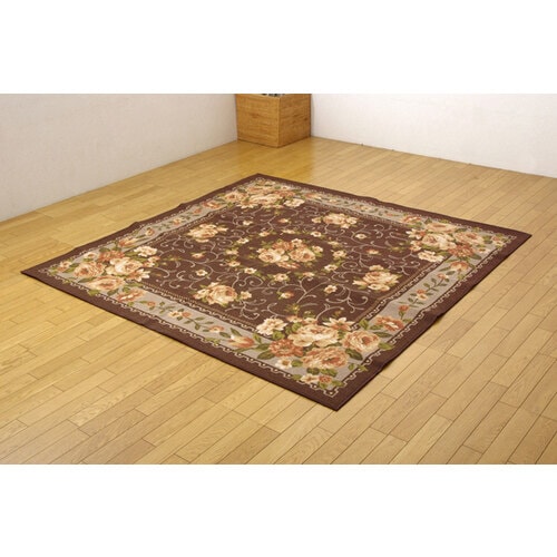 撥水キャンベル ラグ ブラウン 江戸間4.5畳