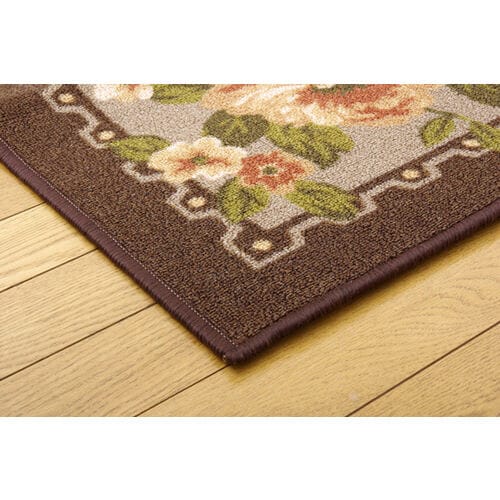 撥水キャンベル ラグ ブラウン 江戸間4.5畳