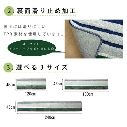 マイクロボーダー抗菌 ネイビー 45×120cm