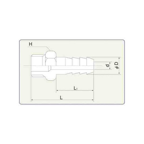 六角ホースニップルステンレス製1/2PT−12.7