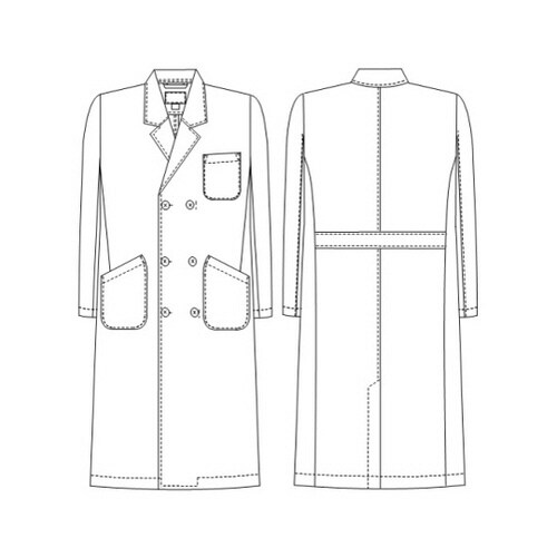 男子ダブル診察衣 ホワイト L HK10