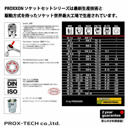 1/4 トルクスビットソケット7点セット