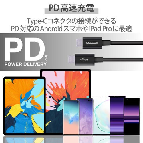 USBケーブル C−C 準高耐久 1m ブラック