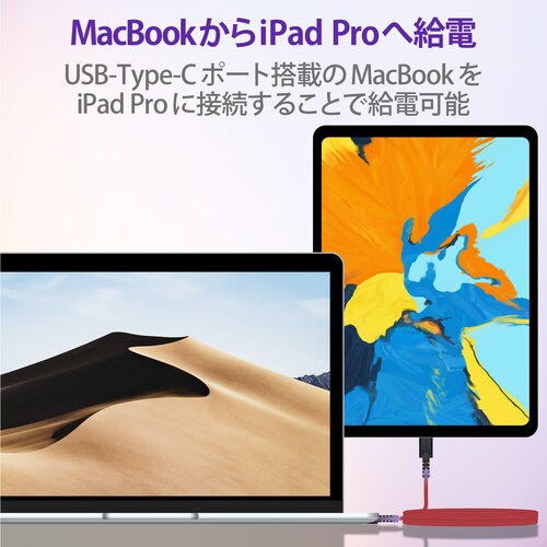 USBケーブル C−C 高耐久 1.2m レッド