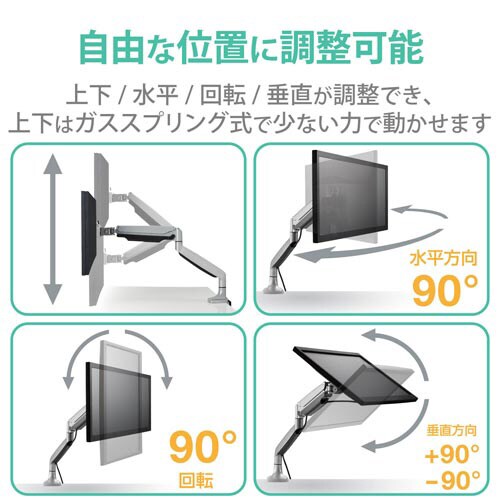 モニターアーム シングルアーム/ロング/ガス式