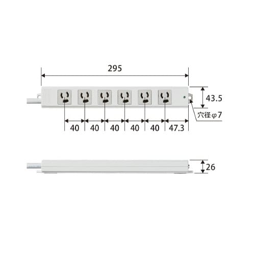 電源タップハーネスタップ6個口 抜け止め有 1m