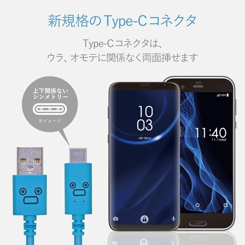 TypeCケーブル A−C 1.2m ブルー