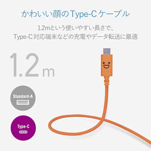 TypeCケーブル A−C 1.2m オレンジ