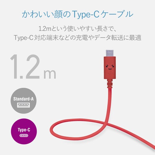 TypeCケーブル A−C 1.2m レッド