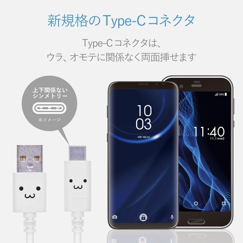 TypeCケーブル A−C 1.2m ホワイト