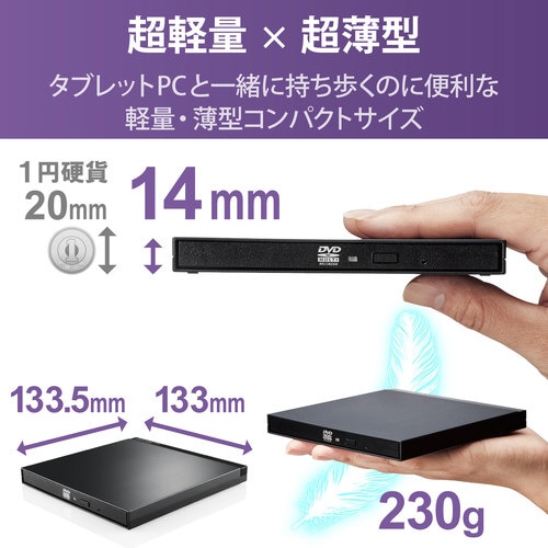 ポータブルDVDドライブ 書き込みソフト付