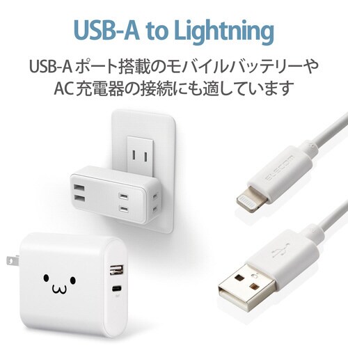 Lightningケーブル 0.1m ホワイト
