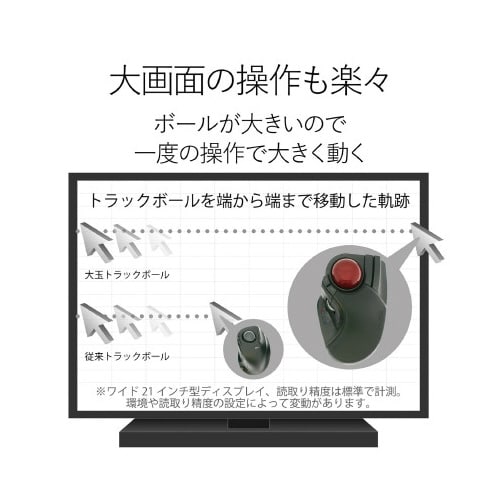無線8ボタントラックボール 大玉タイプ 黒