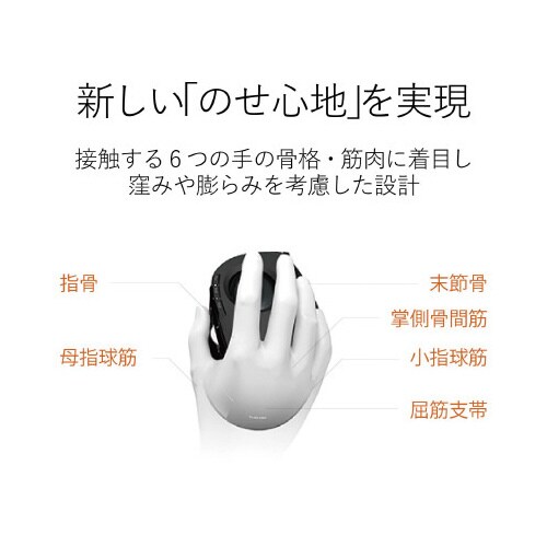 無線8ボタントラックボール 人差し指タイプ 黒