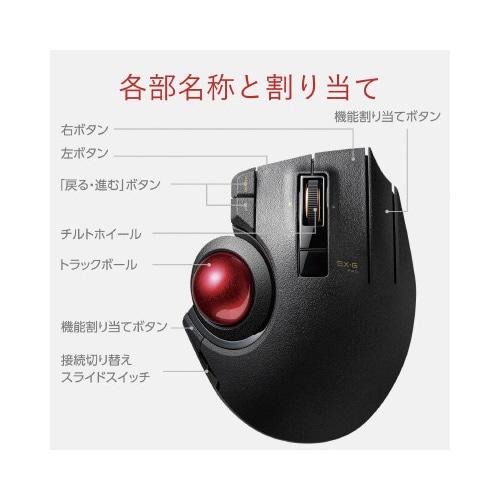 8ボタントラックボールマウス M−XPT1MRBK