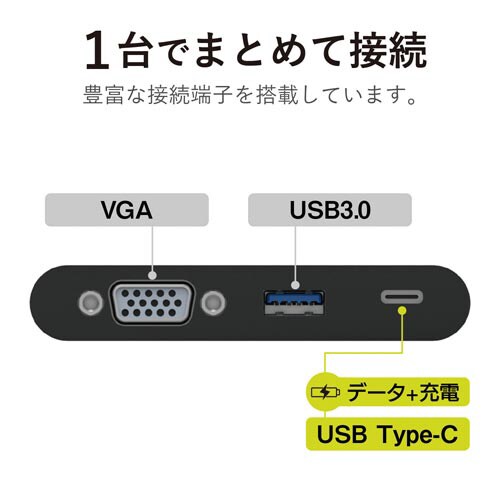 TypeCドッキングステーション Dsub 黒