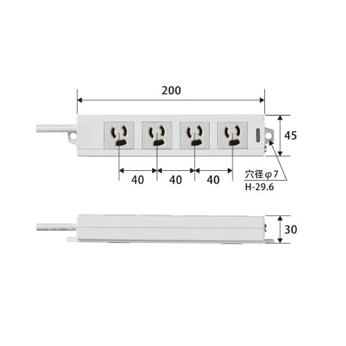 3P4個口マグネットOAタップ/10m/アダプタ付