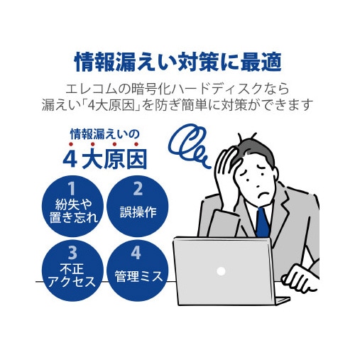 ポータブルHDD ハードウェア暗号化 2TB