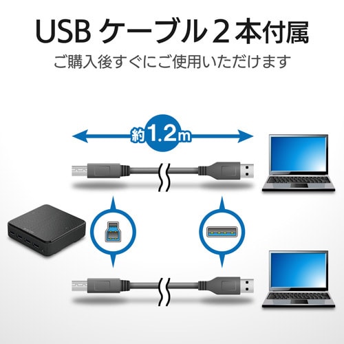 USB切替器/PC側2ポート/接続機器4ポート