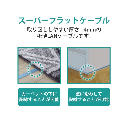 Cat5E フラット コネクタなし 100m