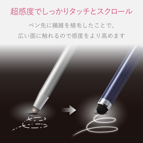 スマートフォン用 タッチペン 軽い操作 ネイビー