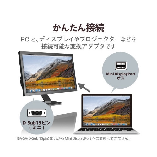 MiniDisplayPort−VGA 2m 黒