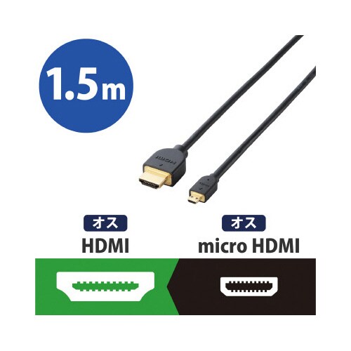 HDMImicro イーサネット対応 1.5m 黒
