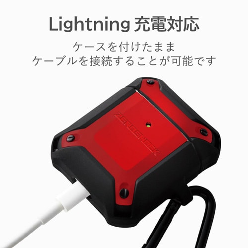 AirPodsケース 耐衝撃 レッド