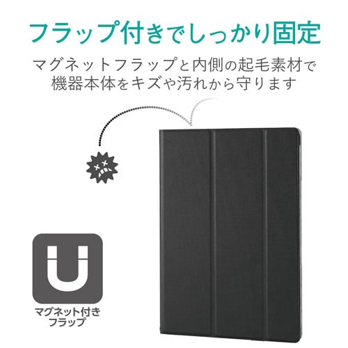 iPadソフトレザーケース 2アングル ブラック