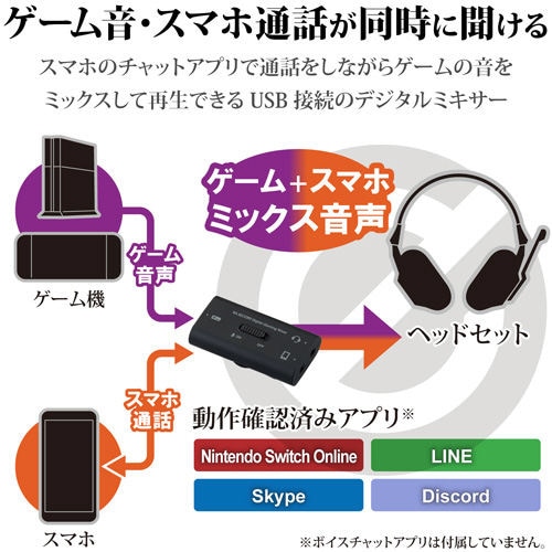 USBデジタルミキサー ゲーム向け ブラック