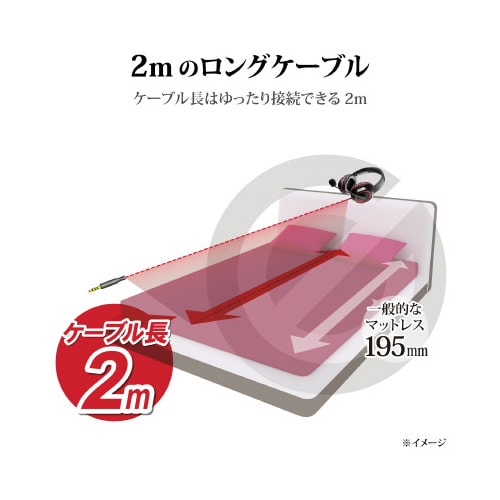軽量ゲーミングヘッドセット 2m BK