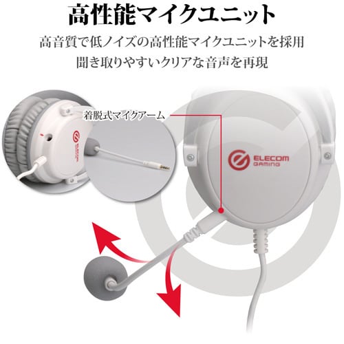 高音質ゲーミングヘッドセット 2m WH