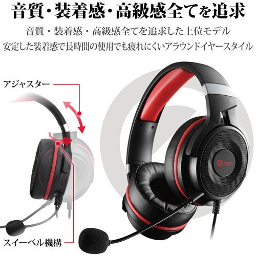 ハイクラスゲーミングヘッドセット 2m BK