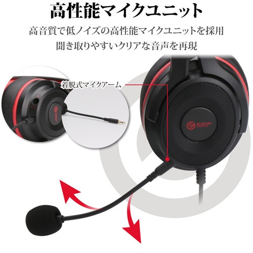 ハイクラスゲーミングヘッドセット 2m BK