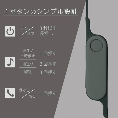 ワイヤレスイヤホン スマホ スモークブラック