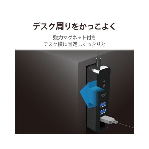 USBHUB セルフパワー 1m ブラック