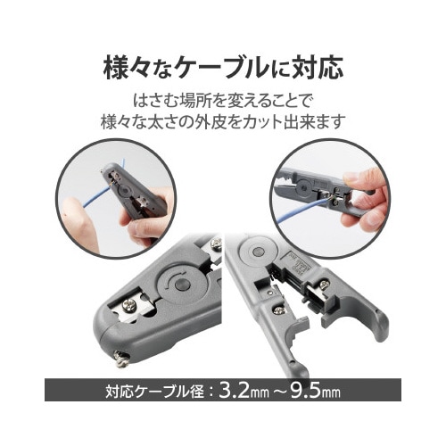 RJ45外皮むき工具 カッター機能付